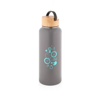 Garrafa térmica em aço inox 90% reciclado de parede dupla isolada a vácuo, com revestimento em pó (1200 mL)