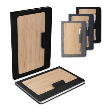 Caderno A5 Capa em RPET e Bambu